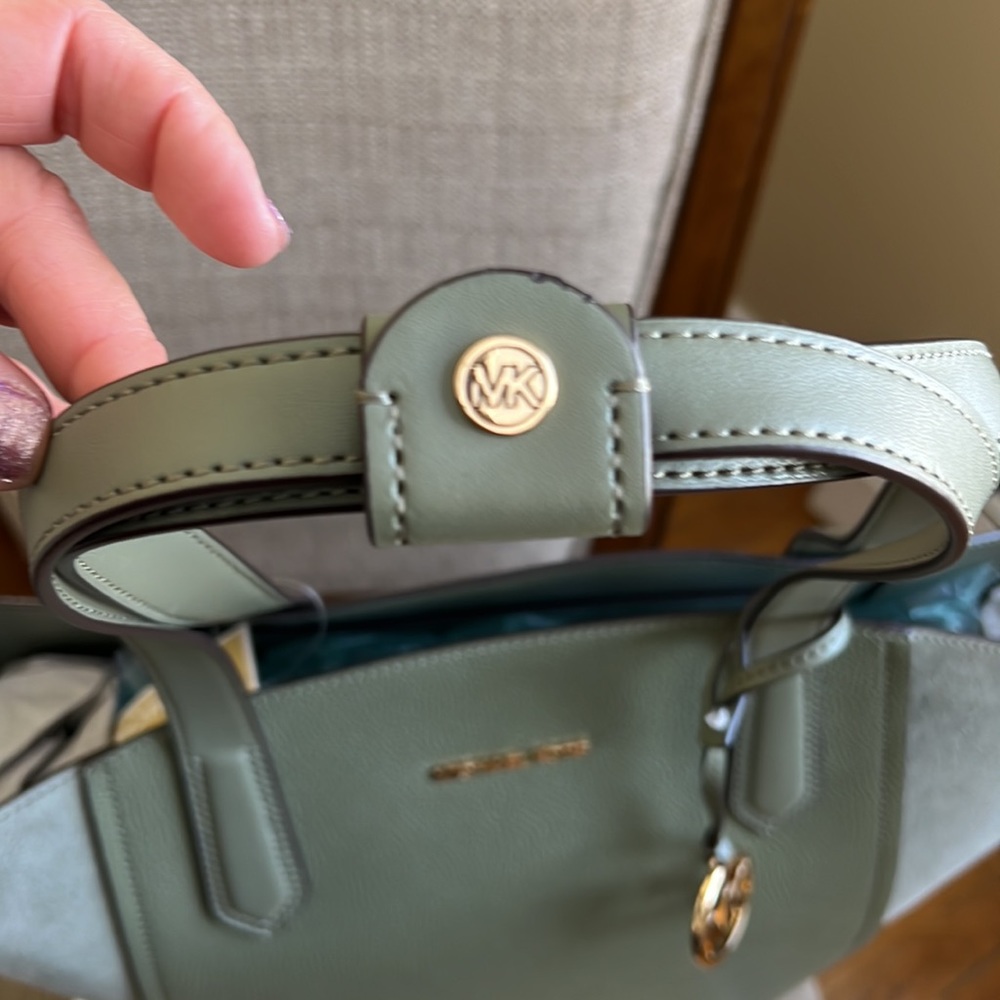 Michael Kors Portia Large Tote Leather Army Green - Picture 5 of 13